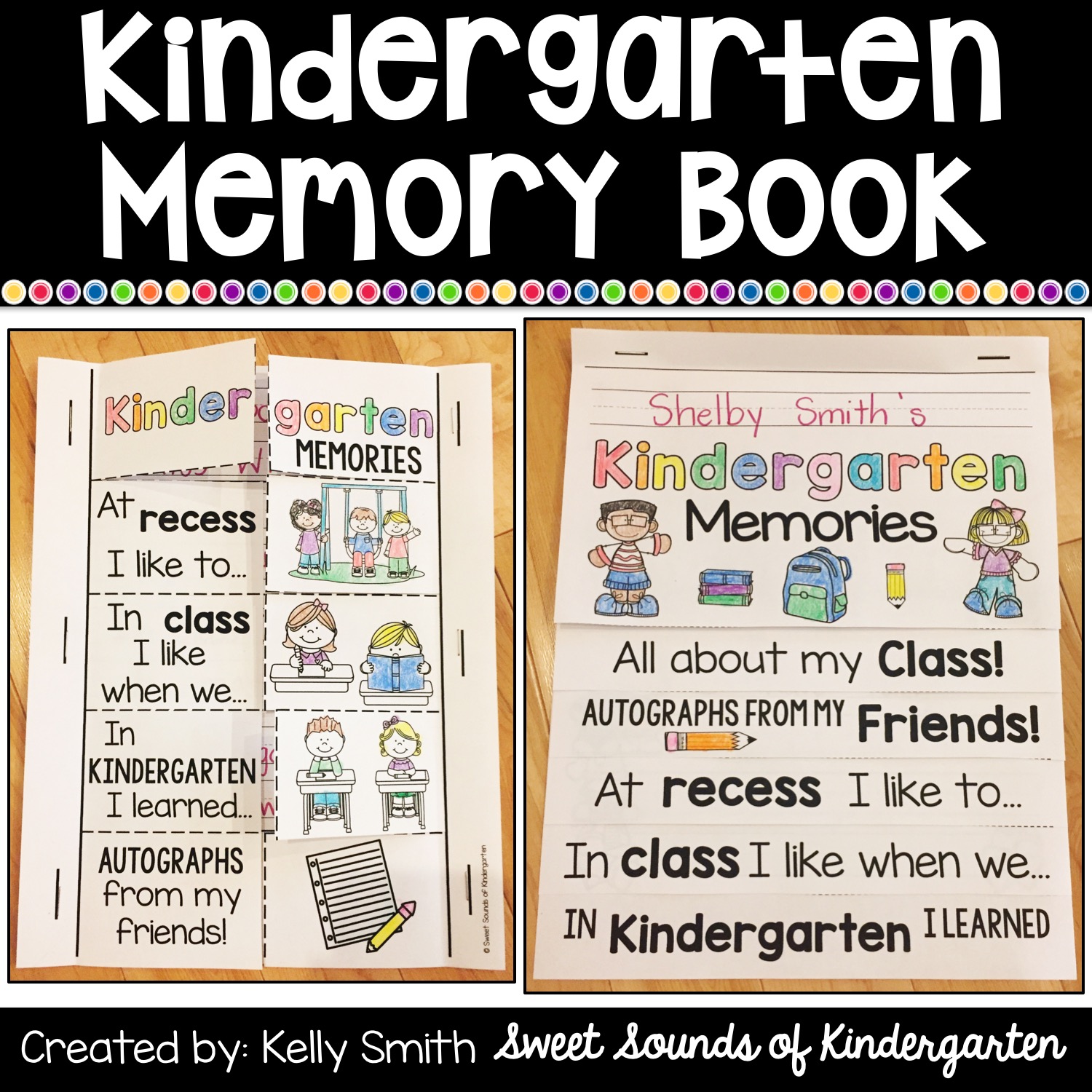 End Of The Year Memory Book,Kindergarten,Preschool,Pre-K,1st,2nd,3rd,4th,5th,6th  + BONUS